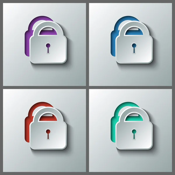 Set of banner templates with lock icon. — Stock Vector