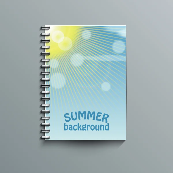 Plantilla de bloc de notas con fondo de verano . — Vector de stock