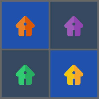 Afiş şablonları ile ev simgesini. 