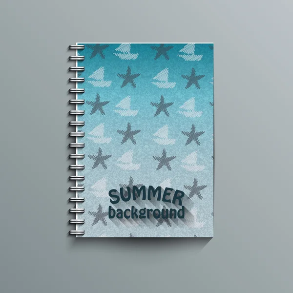Plantilla de bloc de notas con fondo de verano . — Vector de stock