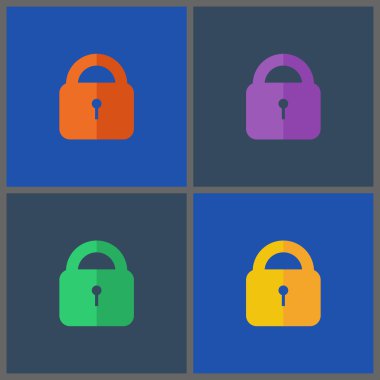 Kilit simgesi ile afiş şablonları. 