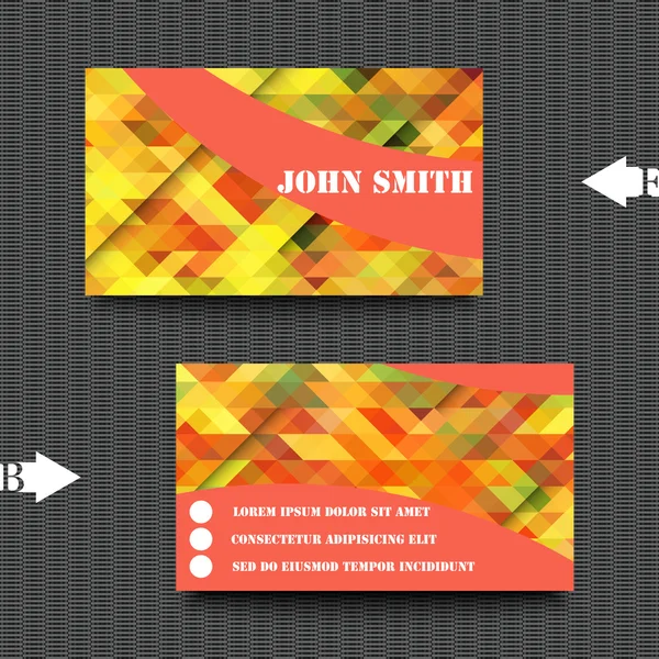 Business card template with abstract background. — Stock Vector