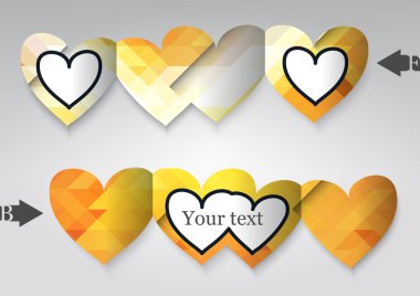 kalp şeklinde şablon tebrik kartı.