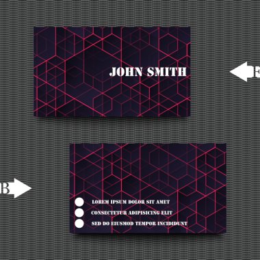 Soyut arkaplanı olan bir kartvizit şablonu.