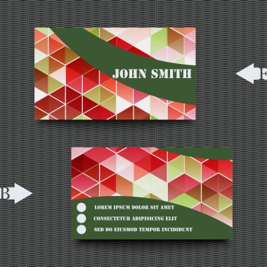 Soyut arkaplanı olan bir kartvizit şablonu.