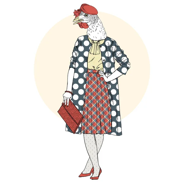 Мода lady Хен — стоковий вектор
