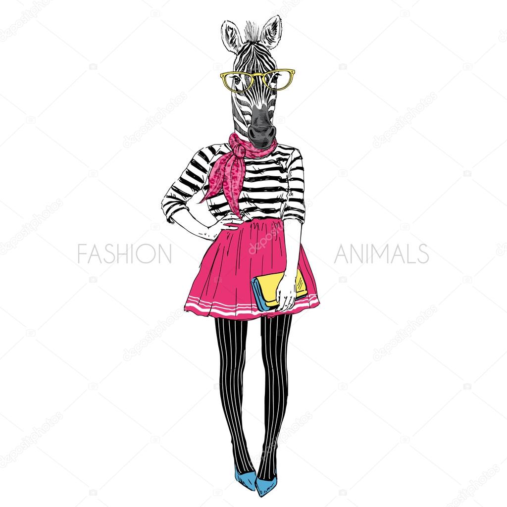zebra hipster girl