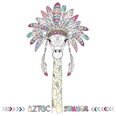 Aztek zürafa illistration