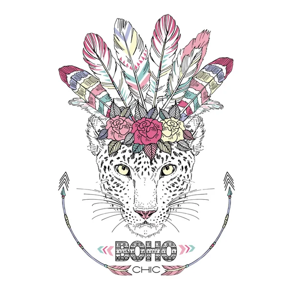Luipaard boho chic — Stockvector