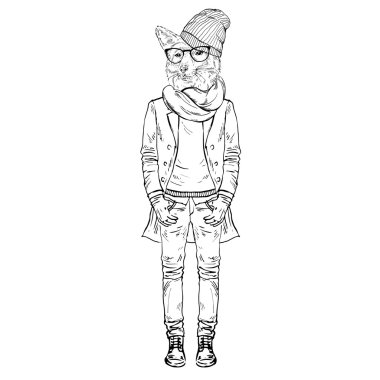 Teen fox hipster