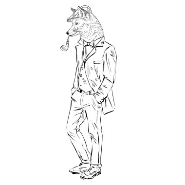 retro tarzı giyinmiş fox