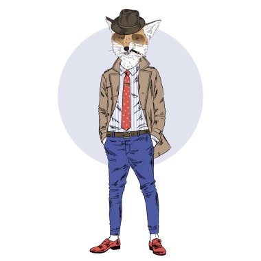 fox trençkot içinde giyinmiş 