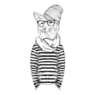 İskandinav tarzı giyinmiş fox  