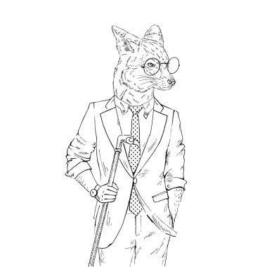 sofistike tarzı giyinmiş fox