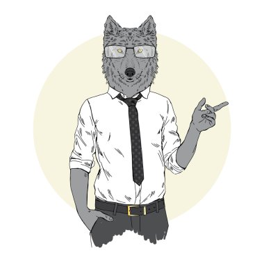 Office tarzında kılığına girmiş kurt 