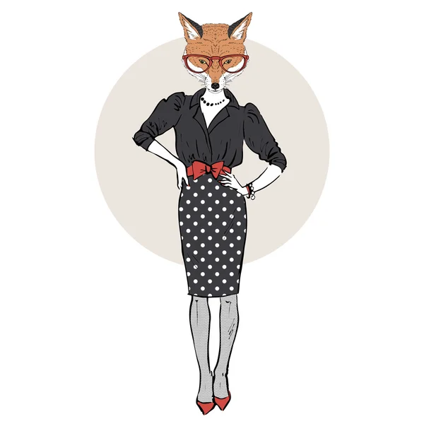 Foxy ragazza in stile ufficio — Vettoriale Stock