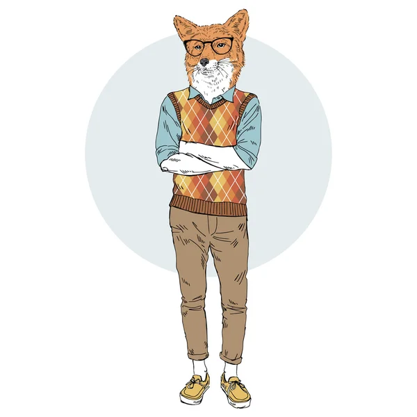 Έξυπνη nerdy αλεπού — Διανυσματικό Αρχείο