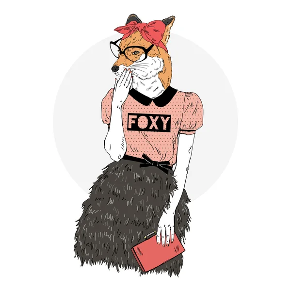 Coqueta chica foxy — Vector de stock