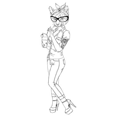 Rockabilly kedi kız.