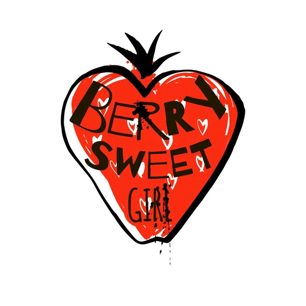 Berry lief meisje. — Stockvector