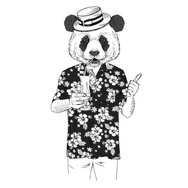 kokteyl içme ile panda