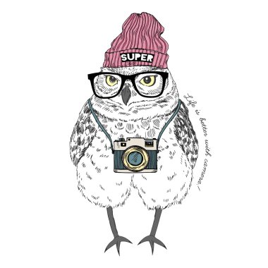 şirin baykuş çocuk hipster
