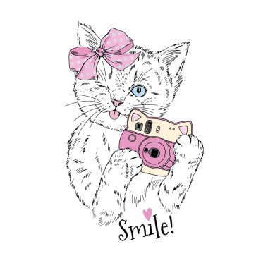 kitty girl with photo camera