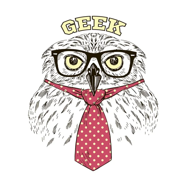 Business owl portrait — Stock Vector