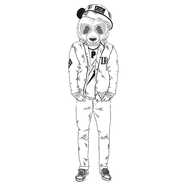 Panda boy dressed up — Stock Vector