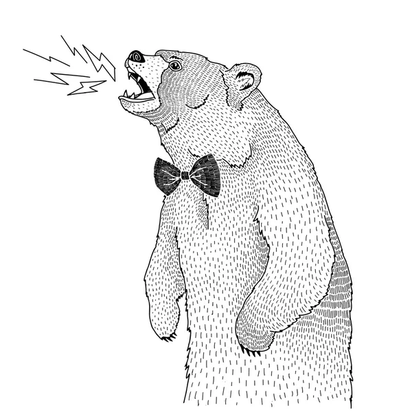Большой медведь с галстуком — стоковый вектор