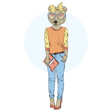 boz ayı kız hipster kot pantolon