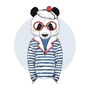 sevimli panda denizci