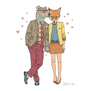 kürklü ayı ve fox çift sanatı