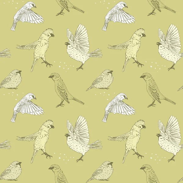 Motif oiseau moineau — Image vectorielle