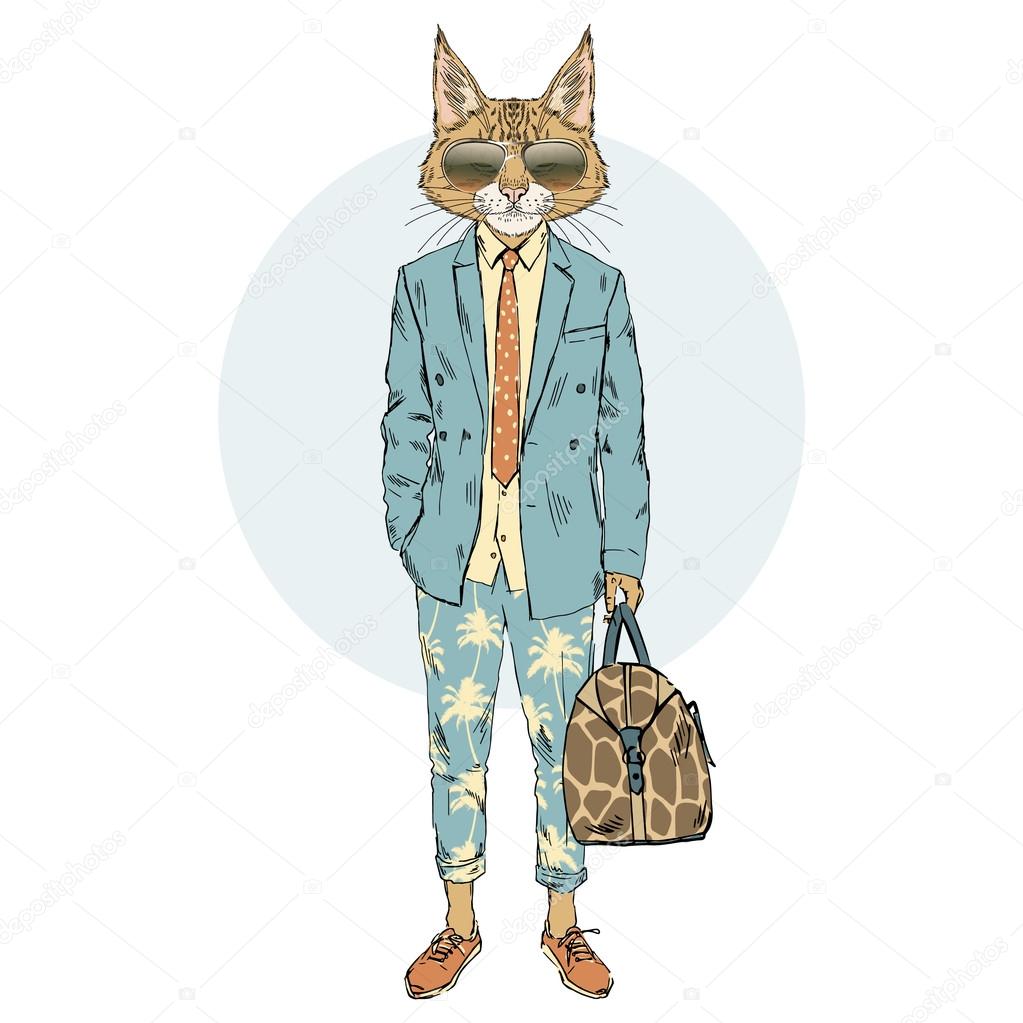 Cat man dressed up in summer suit Stock Vector Image by © #114972268 Cat man dressed up in summer suit Stock Vector Image by © #114972268