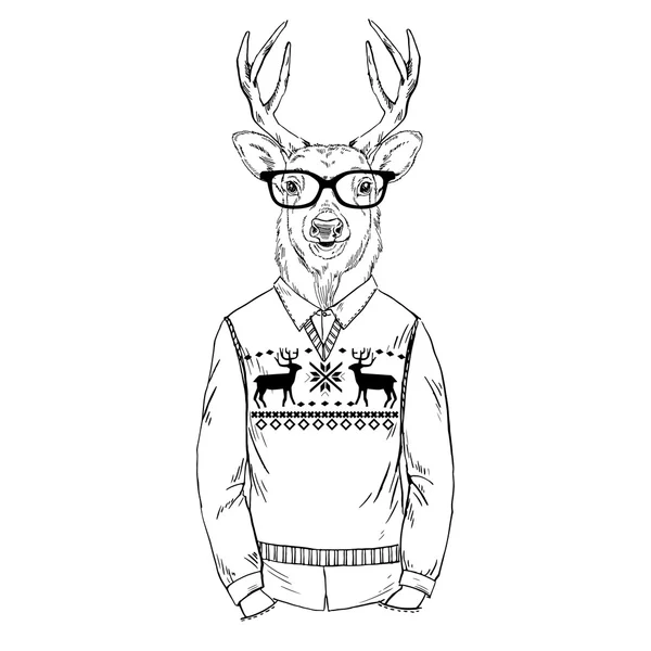 Cerf habillé — Image vectorielle