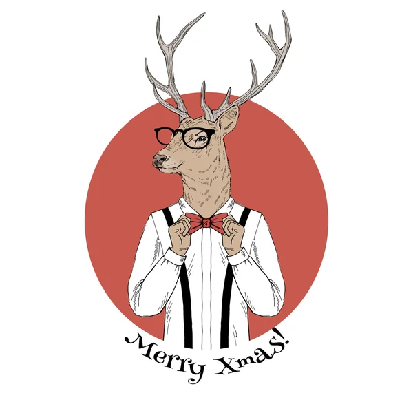 Deer man dressed up — Stock Vector