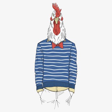 horoz içinde giyinmiş şık stili Fransız