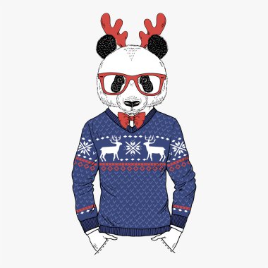 jakarlı kazak Panda giyinmiş