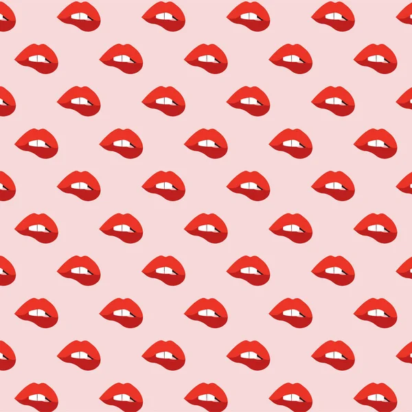 Woman lips seamless pattern — Stock Vector