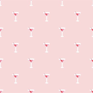 Tatlı vişneli kokteyl pürüzsüz desen