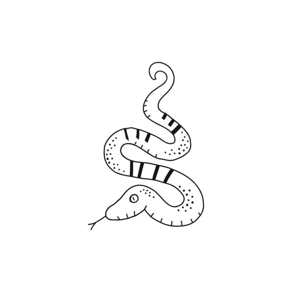 Lindo rayas serpiente aislado vector ilustración — Archivo Imágenes Vectoriales