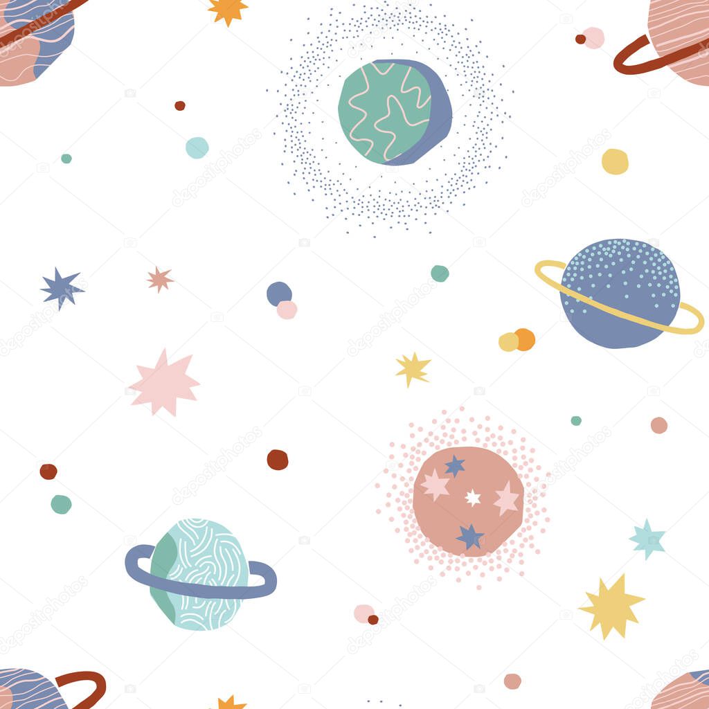 In outer space seamless vector pattern