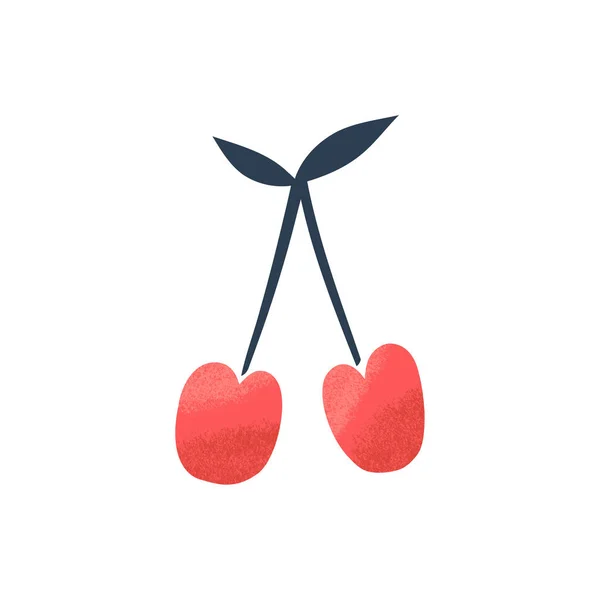 Cherry berry vektori clip-art eristetty valkoisella pohjalla — vektorikuva