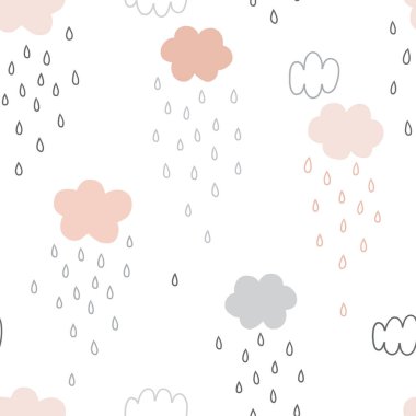 Yağmurlu hava, pürüzsüz vektör deseni