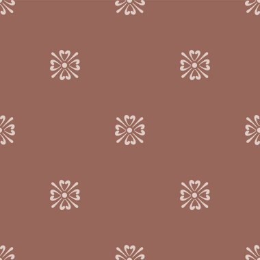 Çiçeksel arabesk geometrik basit simetrik vektör dikişsiz desen.