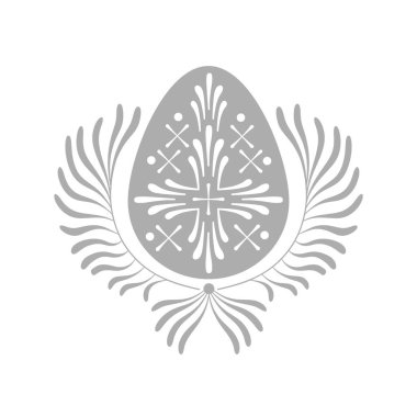 Süslü Paskalya yumurtası ile halk sanatı simetrik süsü. 