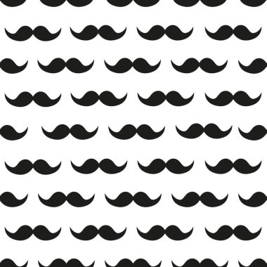Bıyık düz stil tasarım vektörü pürüzsüz desen.