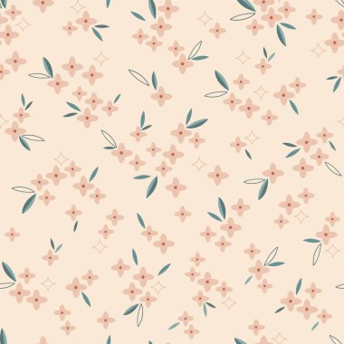 Ditsy çiçekli vektör pürüzsüz desen.