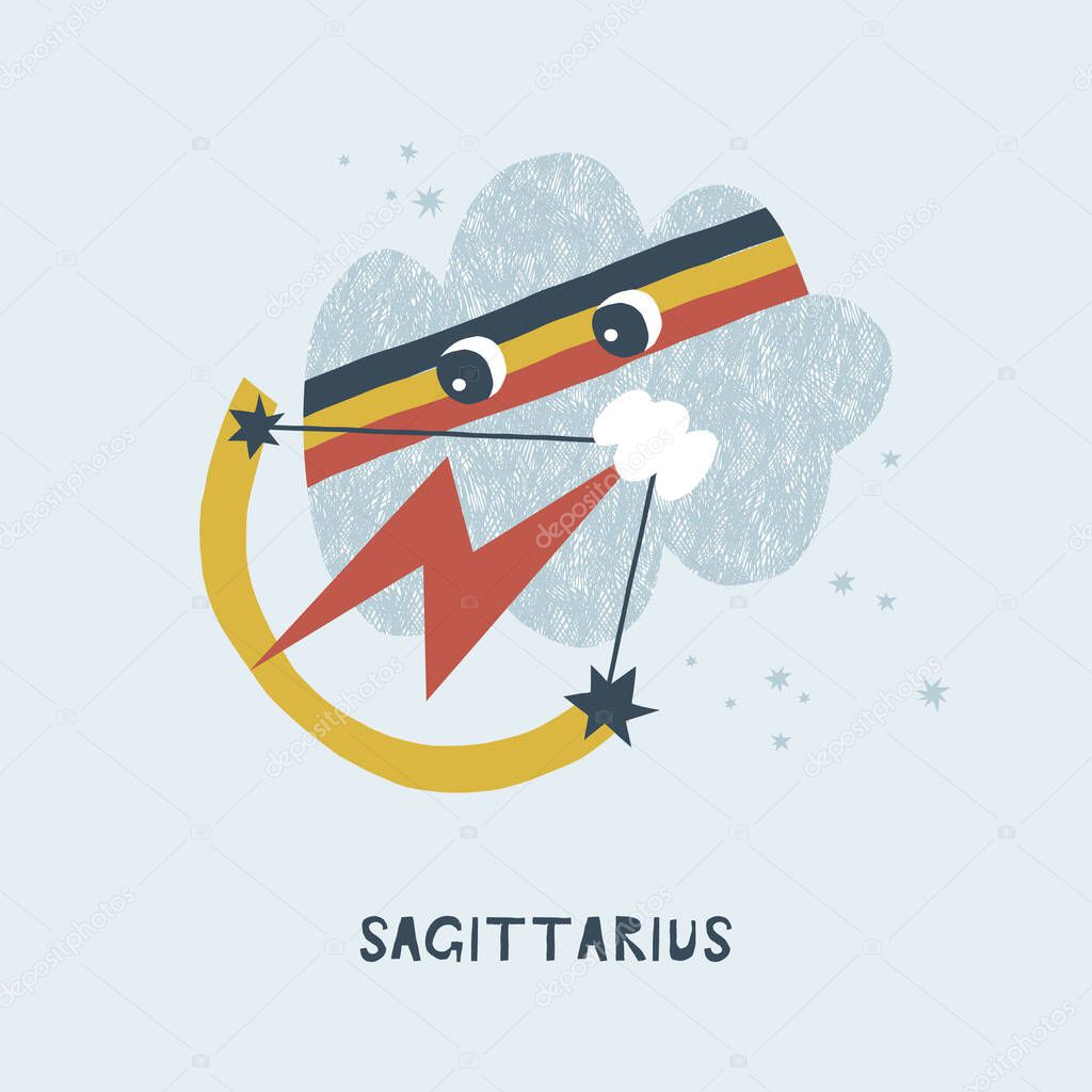 Sagittarius zodiac character nursery poster